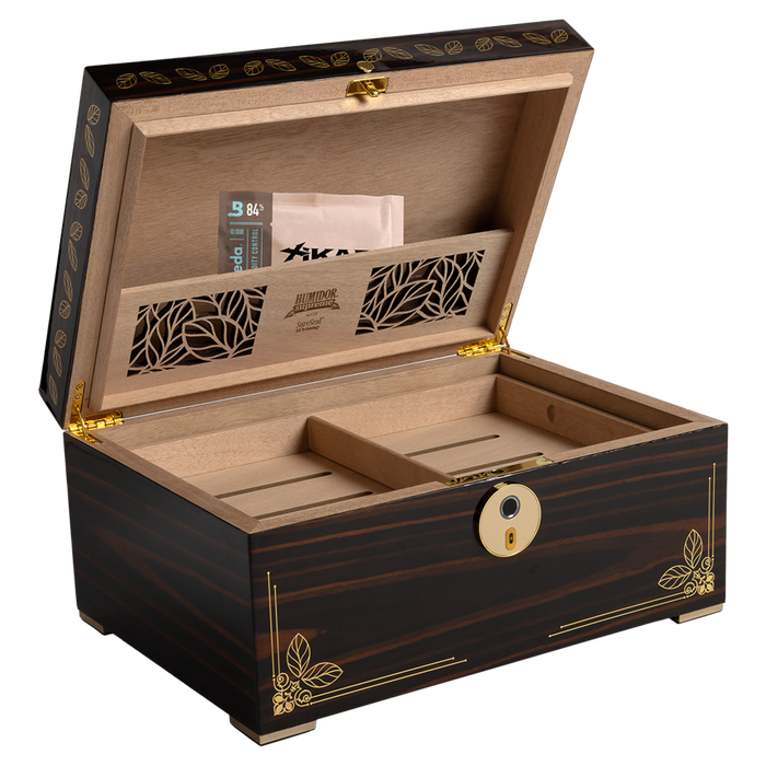 Humidor Supreme Oro Humidor – Biometric Lock, 125-240 Cigar Capacity