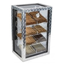 Prestige Import Group Diamond Plate 250 Ct. Industrial Diamond Plate Metal Display Humidor