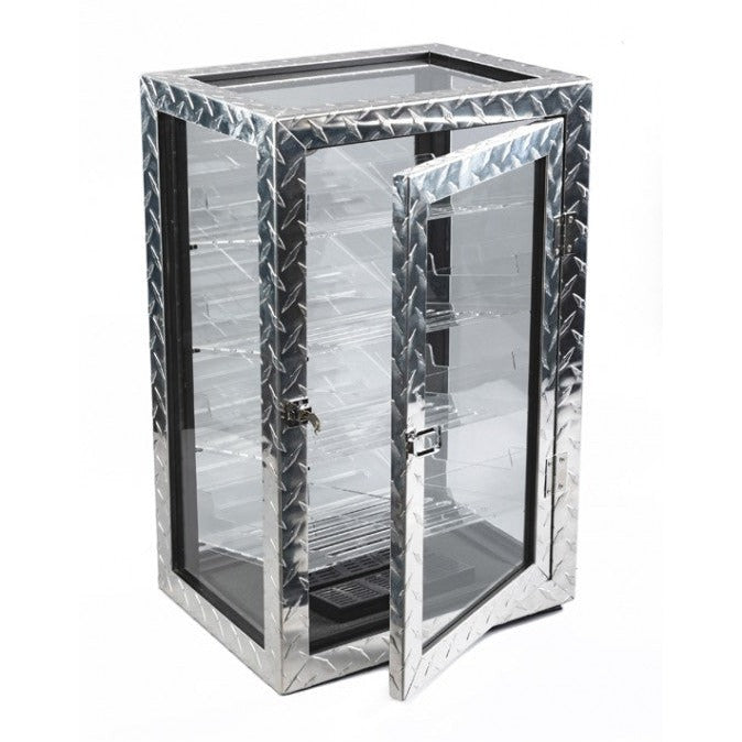 Prestige Import Group Diamond Plate 250 Ct. Industrial Diamond Plate Metal Display Humidor