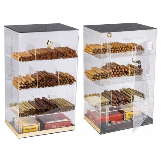 The Roosevelt Acrylic Display Humidor 9 Bins by Prestige Import Group - 250 Cigar ct