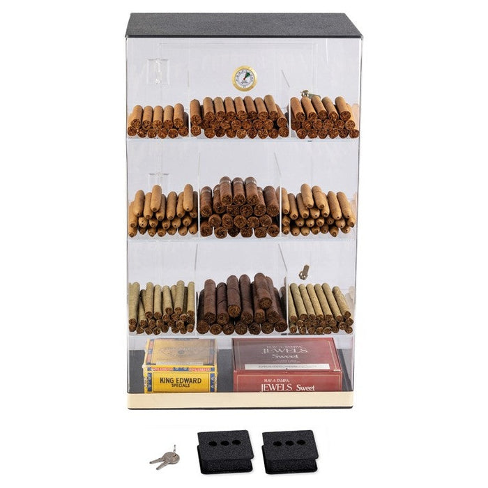 Prestige Import Group Roosevelt Acrylic Display Humidor 9 Bins - 250 Cigar Ct.