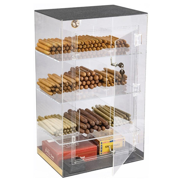 The Roosevelt Acrylic Display Humidor 9 Bins by Prestige Import Group - 250 Cigar ct