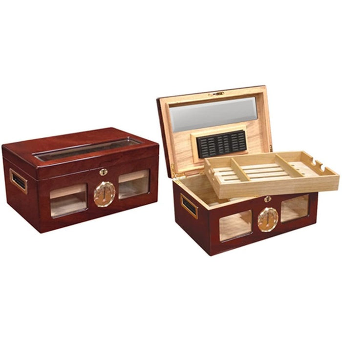 The Valencia High Gloss Cherry Humidor by Prestige Import Group - 120 Cigar ct